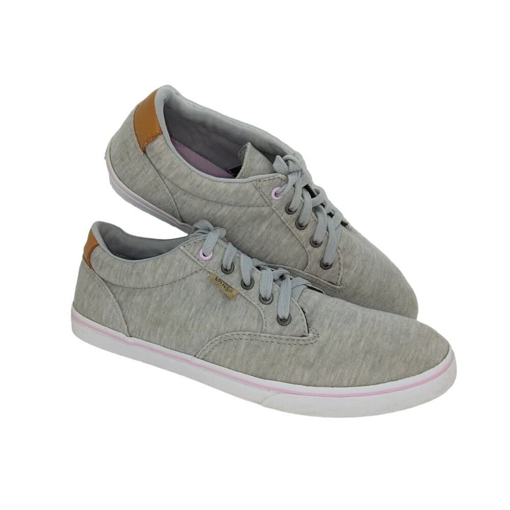 VANS THIN SOLE Womens Gray w/Pink Accents Casual Sneakers - Size; 9